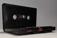 C-60 Retro Black shell with Red leader China Type I Audio cassette